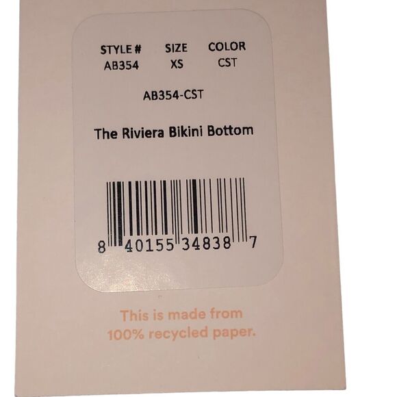 Andie Swim The Riviera Bikini Bottom Flat Belt Bright Blue Size Extra Small NWT - Picture 5 of 6